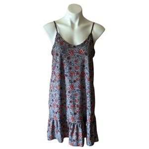 Wallflower Heather Gray Paisley Slip Dress Size Large Above Knee Modest Church